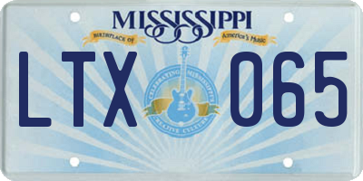 MS license plate LTX065