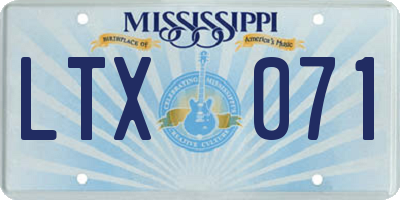 MS license plate LTX071