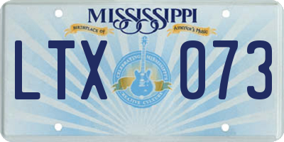 MS license plate LTX073