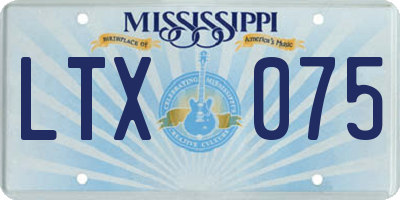 MS license plate LTX075