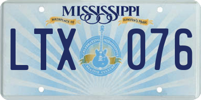 MS license plate LTX076