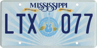 MS license plate LTX077