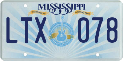 MS license plate LTX078