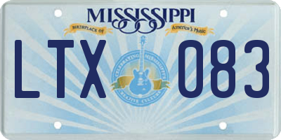 MS license plate LTX083