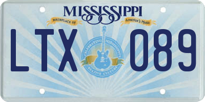 MS license plate LTX089