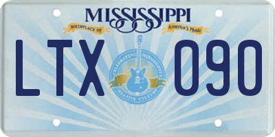 MS license plate LTX090