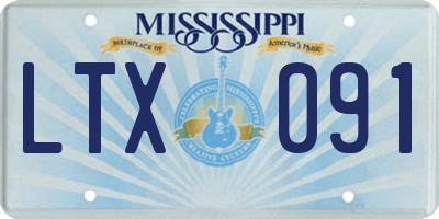 MS license plate LTX091