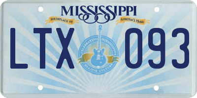 MS license plate LTX093