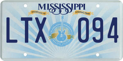 MS license plate LTX094