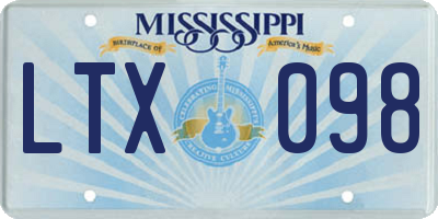 MS license plate LTX098
