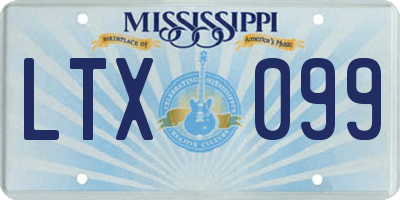 MS license plate LTX099