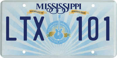 MS license plate LTX101