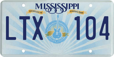 MS license plate LTX104