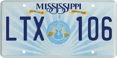 MS license plate LTX106