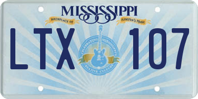 MS license plate LTX107