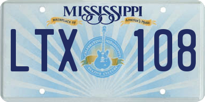 MS license plate LTX108