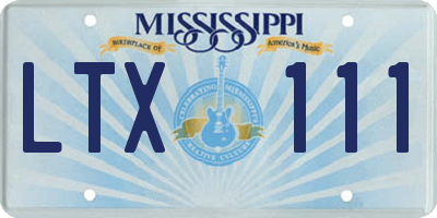 MS license plate LTX111