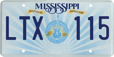 MS license plate LTX115