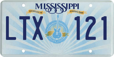 MS license plate LTX121