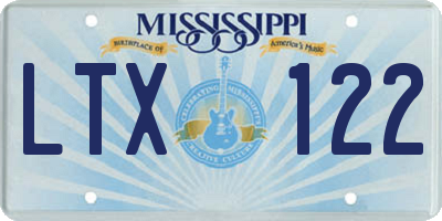 MS license plate LTX122