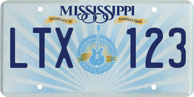 MS license plate LTX123