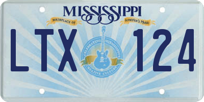 MS license plate LTX124