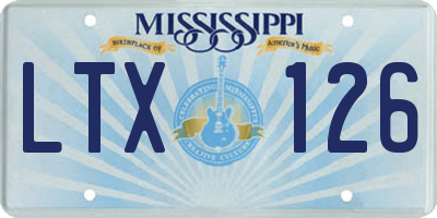 MS license plate LTX126