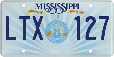 MS license plate LTX127