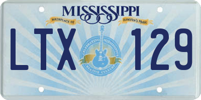 MS license plate LTX129