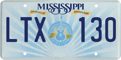 MS license plate LTX130
