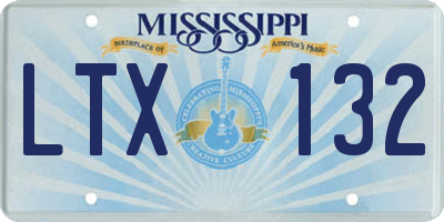 MS license plate LTX132