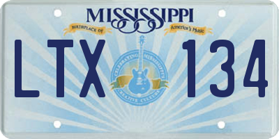 MS license plate LTX134