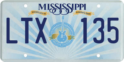 MS license plate LTX135