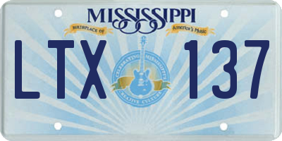 MS license plate LTX137