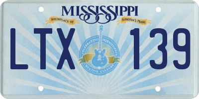 MS license plate LTX139
