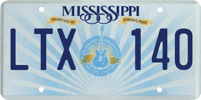 MS license plate LTX140