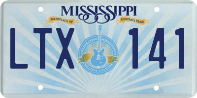 MS license plate LTX141