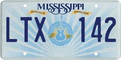 MS license plate LTX142