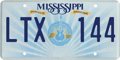 MS license plate LTX144