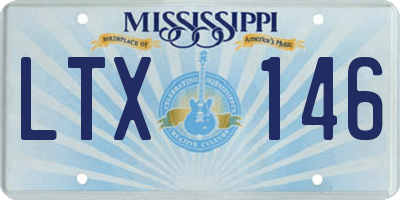 MS license plate LTX146