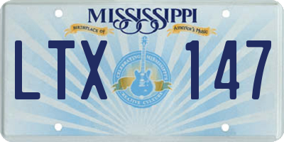 MS license plate LTX147