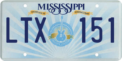 MS license plate LTX151