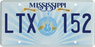 MS license plate LTX152