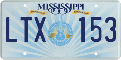 MS license plate LTX153