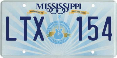 MS license plate LTX154