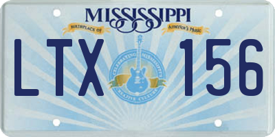 MS license plate LTX156