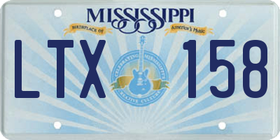 MS license plate LTX158