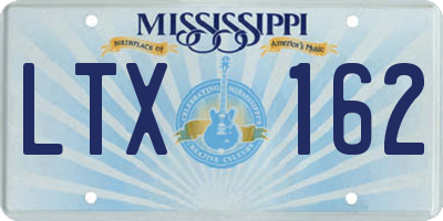 MS license plate LTX162
