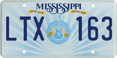 MS license plate LTX163