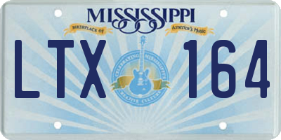 MS license plate LTX164